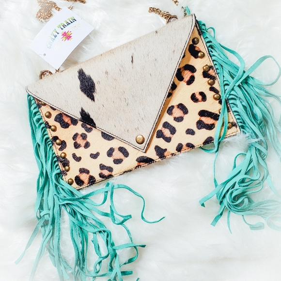 Crazy Train Handbags - Leopard Fringe Crossbody